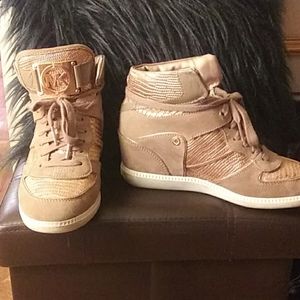 Michael Kors rose gold high tops size 8